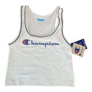 Champion Women Juniors White Sleeveless Crop Top SZ Large. Sports Top